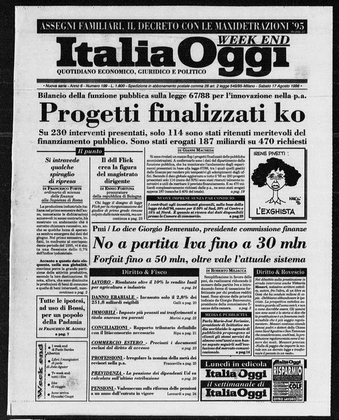 Italia oggi : quotidiano di economia finanza e politica